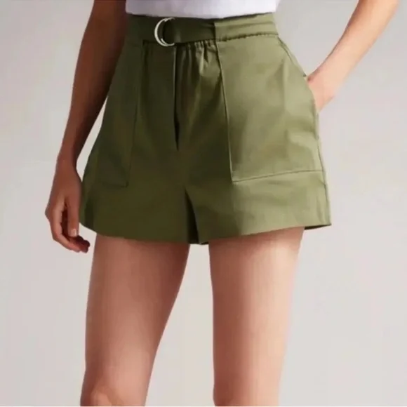 Ted Baker London Olive Green D Ring Detailed Shorts Size 4 NWT - Picture 4 of 7